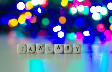 Güzel renkli Noel ışıkları. Küplerin 