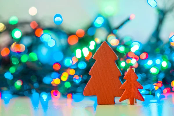 Christmas Trees Lights Blurred Background — Stock Photo, Image