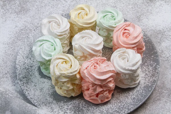 Marshmallow Fatti Casa Zephyr Fatto Con Mela Menta Dolce Arioso — Foto Stock