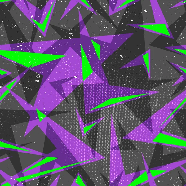 Soyut kesintisiz geometrik desen. Grunge Tekstil, kağıt ambalaj için kentsel tekrarlanan zemin. Satır öğeleri, üçgenler, okları.