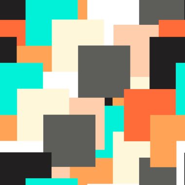 Seamless modeli. Kaotik kareler ile vektör soyut geometrik arka plan