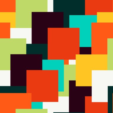 Seamless modeli. Kaotik kareler ile vektör soyut geometrik arka plan