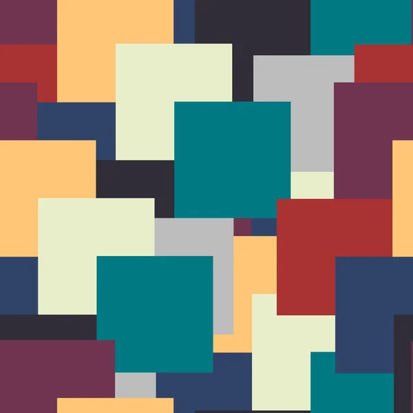 Nahtloses Muster. Vektor abstrakter geometrischer Hintergrund mit chaotischen Quadraten — Stockvektor