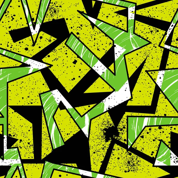Abstrakte nahtlose geometrische Muster mit geschwungenen Linien, Punkten. Grunge Urban Pattern für Jungen, Mädchen, Sportbekleidung, Geschenkpapier. — Stockvektor