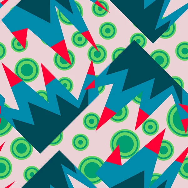 Renkli daireler ve eğri çokgenler geometrik soyut desen