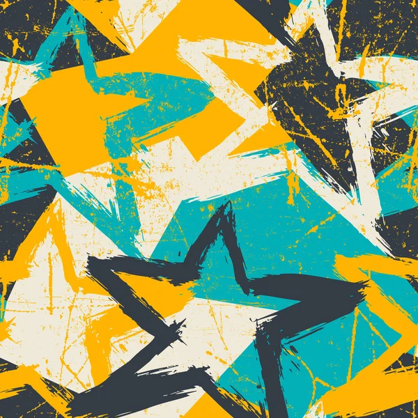Soyut vektör sorunsuz grunge tarzı desen. Yıldız ile yinelenen arka plan.