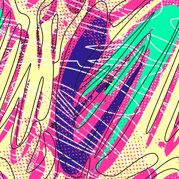 Kızlar, erkekler için giyim için soyut sorunsuz vektör desen. Hatları, dalgalı geometrik figürler ile yaratıcı arka plan. Tekstil ve kumaş için komik duvar kağıdı. Moda stil.