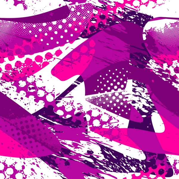 Nokta, eski püskü şekil öğelerini, renkli sprey boya mürekkep ile soyut kesintisiz geometrik desen. Grunge kentsel modeli boy için kağıt ambalaj kız, spor giyim,.
