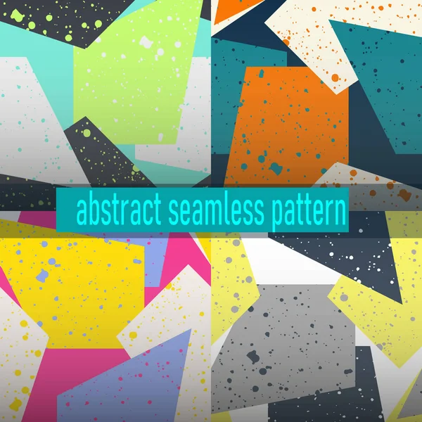 Set Van Abstracte Geometrie Naadloze Patronen — Stockvector