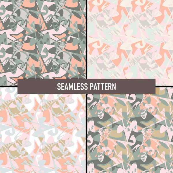 Set Abstract Seamless Patterns — Stock Vector