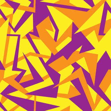 Kavisli elementlerle soyut kentsel renkli desen