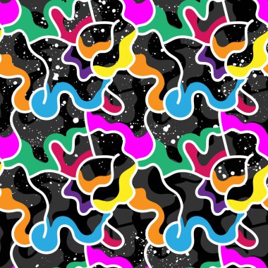 Kusursuz el çizimi soyut mizahi desen