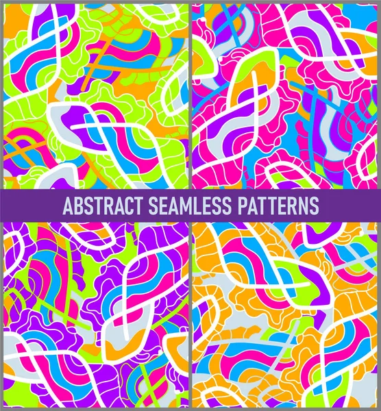 Set Abstrakter Farbenfroher Muster — Stockvektor