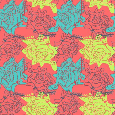 Kusursuz soyut el çizimi renkli desen