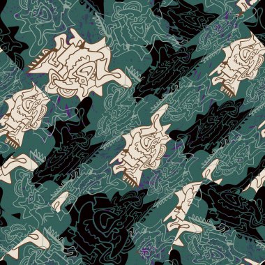 Kusursuz soyut el çizimi renkli desen