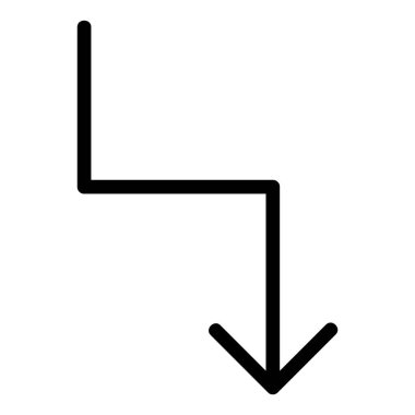 zigzag ok vektörü simgesi, Satır biçimi simgesi, Arrows Chevons and Directions simgeleri koleksiyonundan, beyaz arkaplan üzerinde izole edilmiş.