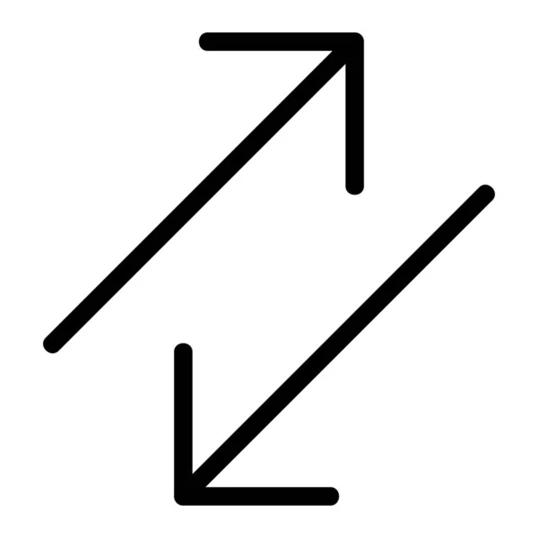 Flecha Intercambio Diagonal Izquierda Derecha Flecha Vector Icono Icono Estilo — Vector de stock