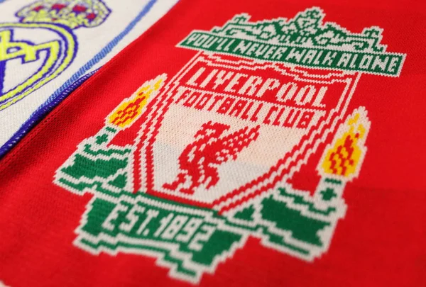 Scarver Con Logo Del Liverpool Durante Partido Del Campeonato Ucraniano —  Fotos de Stock