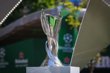 Kiev, Ukrayna 24 Mayıs, 2018: Kadınlar Şampiyonlar Ligi Kupası Uefa Kadınlar Şampiyonlar Ligi Vfl Wolfsburg - Lyon Kiev içinde Valeriy Lobanovskyi Dinamo Stadı nda final maçı sırasında