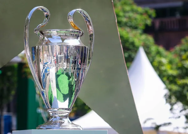 Kiev, Ukrayna 24 Mayıs, 2018: Şampiyonlar Ligi Kupası Uefa Kadınlar Şampiyonlar Ligi Vfl Wolfsburg - Lyon Kiev içinde Valeriy Lobanovskyi Dinamo Stadı nda final maçı sırasında 