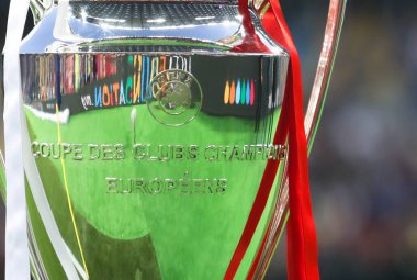 Kiev, Ukrayna - 26 Mayıs, 2018: Uefa Şampiyonlar Ligi Kupası final Uefa Şampiyonlar Ligi Liverpool ve Olimpiyskiy ulusal spor kompleksi, Real Madrid arasındaki maç