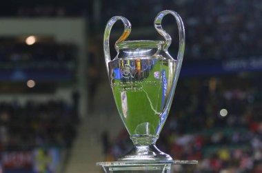 Tallinn, Estonya - 15 Ağustos 2018: Uefa Şampiyonlar Ligi Kupası maç sırasında 2018 Uefa Süper Kupası Real Madrid - Atletico A. Le Coq Arena Stadyumu'nda