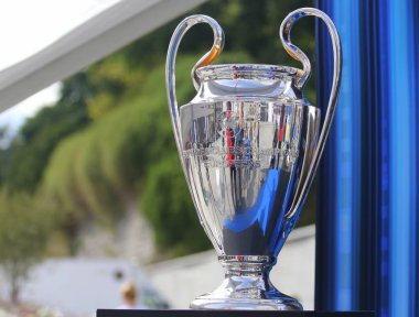 Tallinn, Estonya - 15 Ağustos 2018: Uefa Şampiyonlar Ligi Kupası maç sırasında 2018 Uefa Süper Kupası Real Madrid - Atletico A. Le Coq Arena Stadyumu'nda