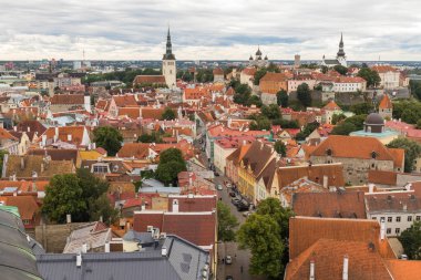 Tallinn, Ukrayna - şehrin eski kesiminde binaların