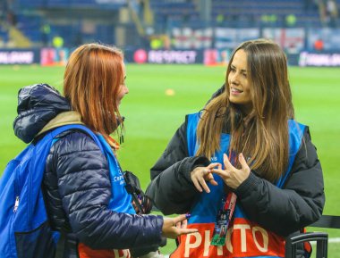 Kharkiv, Ukrayna - 23 Ekim 2018: Manchester City Kulübü fotoğrafçı Victoria Haydn sırasında Uefa Şampiyonlar Ligi maç Shakhtar - Manchester City Metalist Stadyumu'nda 