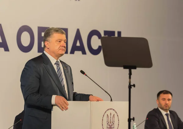 Poltava Ukraine Mars 2019 Président Ukraine Petro Porochenko Lors Réunion — Photo