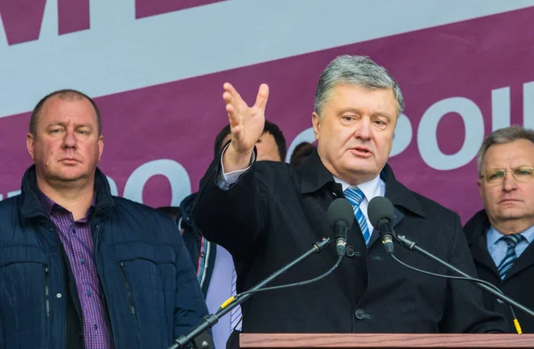Poltava Oekraïne Maart 2019 President Van Oekraïne Petro Poroshenko Tijdens — Stockfoto