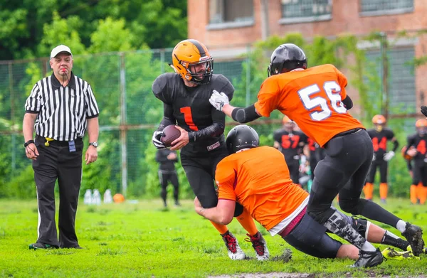 Poltava Ukraine Mai 2019 Joueurs Football Américains Lors Match Championnat — Photo