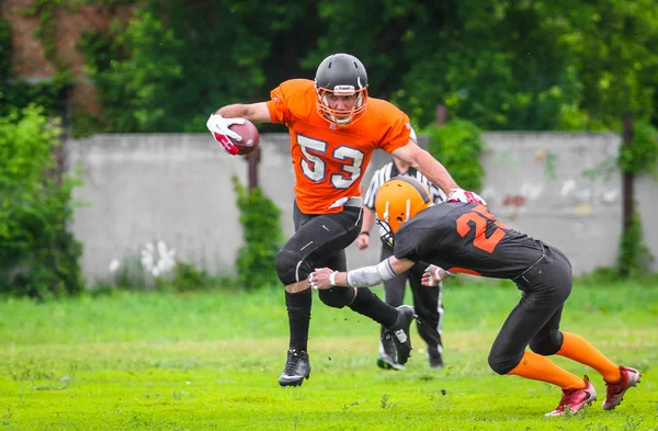 Poltava Ukraine Mai 2019 Joueurs Football Américains Lors Match Championnat — Photo