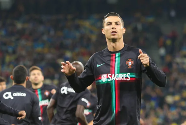 Kyjev Ukrajina Října 2019 Portugalský Profesionální Fotbalista Cristiano Ronaldo Během — Stock fotografie