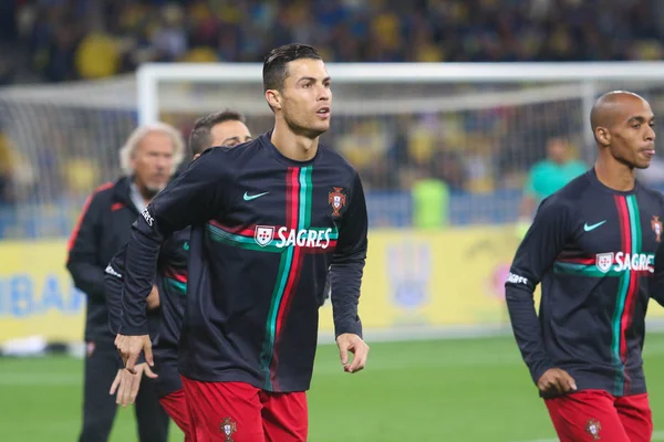 Kiev Ukraina Oktober 2019 Portugisiska Professionella Fotbollsspelaren Cristiano Ronaldo Matchen — Stockfoto