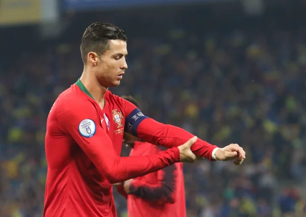 Kyiv Ucrania Octubre 2019 Futbolista Profesional Portugués Cristiano Ronaldo Durante —  Fotos de Stock
