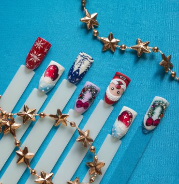 Neşeli Noel tema ile tırnak tasarım