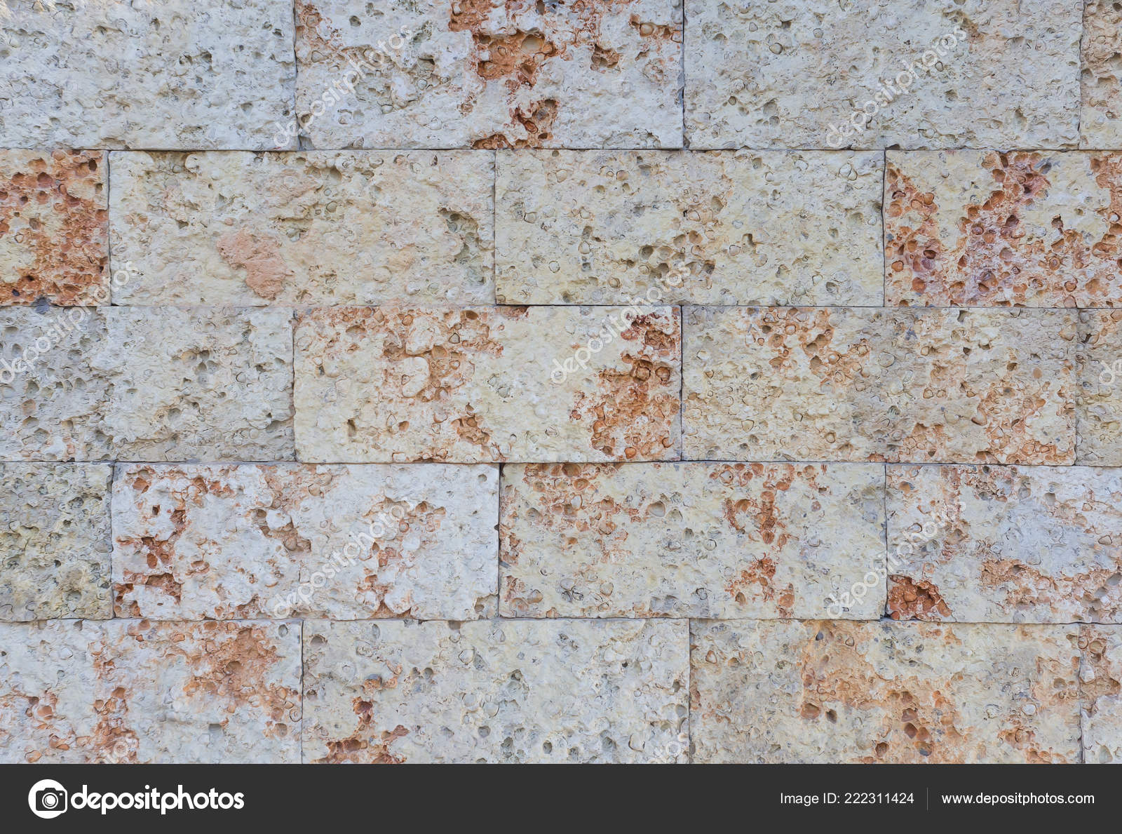 Shell Rock Texture Natural Stone Brick In The Decoration Of
