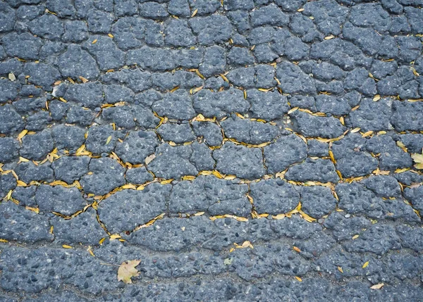 Texturen av gammal asfalt med sprickor. — Stockfoto