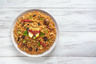 Kerala sebze Biriyani, Hint Mutfak. 