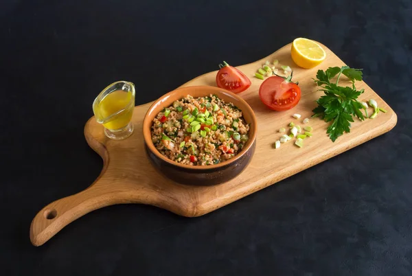 Tomato Couscous Salad. Mediterranean diet cuisine