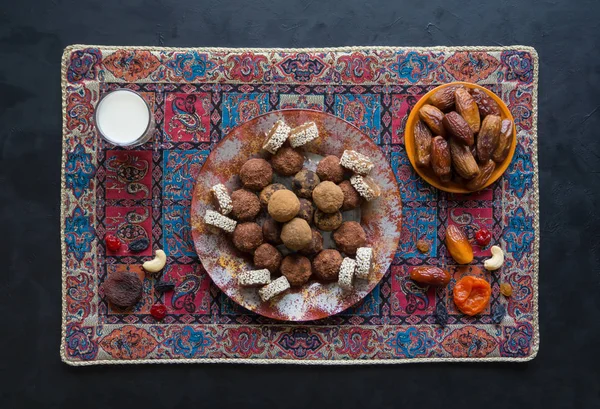 Arab sweets from dates. Organic energy bites.