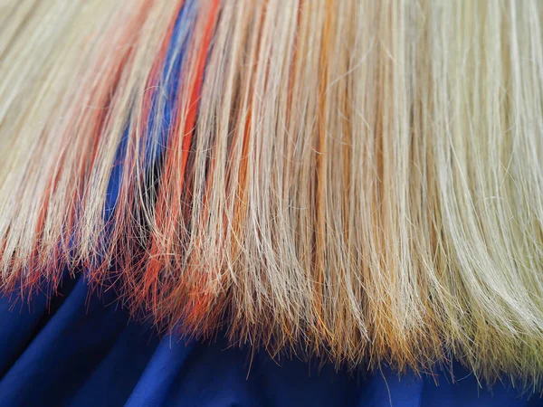 Multi-colored hair. Colored staining of the hair. — Stock Photo, Image