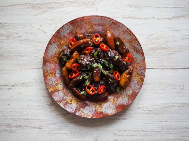 Fas sığır eti Tagine tarihi sos ile.  