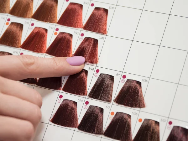 Paleta de cores para coloração de cabelo. Coloração do cabelo . — Fotografia de Stock