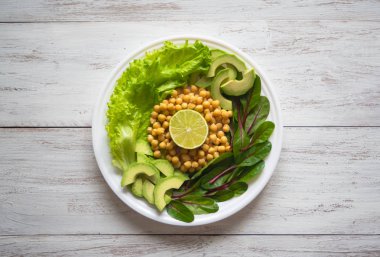Ramazan yemek. Nohut ve Avokado salatası.