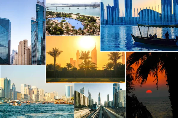 Collage con hermosas vistas de Dubai . — Foto de Stock