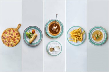 Lezzetli yemekler farklı resimlerden kolaj