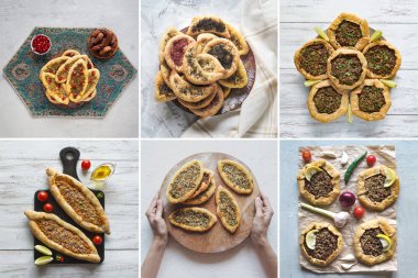 Çeşitli Arap flatbreads ile Gıda kolaj