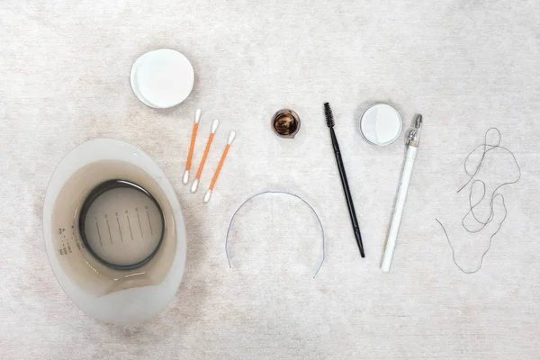 Preparation of composition for coloring eyebrows. — Stock Photo, Image